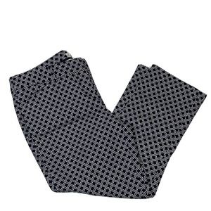 Adrienne Vittadini Women's 6 Crop Pants Navy White Cotton Spandex